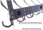 Dseap Over The Door Hook Hanger - Fits 1 3/8" to 1 3/4" Standard Doors | 5 Tri Hooks Heavy Duty Towel/Coat Rack | Door Organi