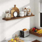 48 Inch Floating Shelves, 8 Inch Deep Floating Shelves for Wall, Hanging Shelf with Invisible Brackets, Deep Shelves for Bath