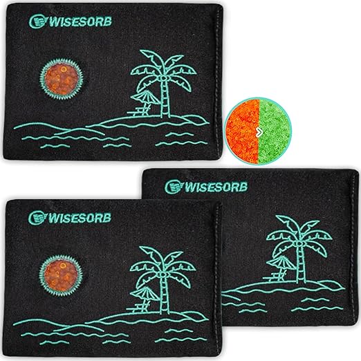 200g x 3pcs Rechargeable Desiccant Packs, Color Indicating Silica Gel Packets with Transparent Window, Moisture