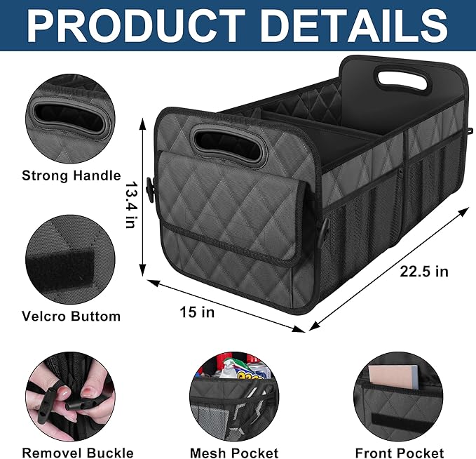 Deosk Car Trunk Organizer for SUV, Car Organizers and Storage with 6 Pocket, Car Accessories for Women/Men 70L Waterproof