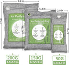 12 Pack Bamboo Charcoal Air Purifying Bag, Activated Charcoal Bags Odor Absorber, Moisture Absorber, Natural Car Air