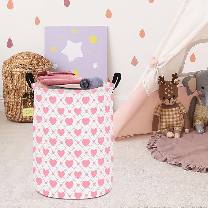 HUNRUNG Laundry Hamper,Large Canvas Fabric Lightweight Storage Basket Toy Organizer Dirty Clothes Collapsible Waterproof for 