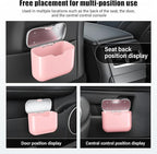 UYYE Car Trash Can, Car Garbage Bin with Lid & Handle - Leak-Proof Mini Trash Can for Car, Truck, SUV - Essential Car Accessories for Organization (Pink)