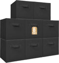 STORAGE MANIAC Storage Cubes, 11 Inch Collapsible Storage Bins with Handles, 8 Pack Fabric Foldable Bins for Organization, Du