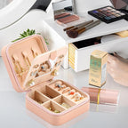 Neveika Jewelry Box with Mirror,Small Jewelry Organizer Box，Travel Jewelry Case for Women，Gift Jewelry Boxes for Female Girls