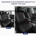 Skechers Air-Cooled Memory Foam Seat Covers,Mesh Thick Car Seat Covers,Piping Leather Car Seat Covers Front Seats,Airbag Comp