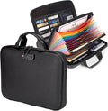 Calenzana Fireproof Document Boxes with TSA Lock, Upgraded 16 Pockets Fireproof＆Water Resistant File Organizer, Hard-Shell Sa