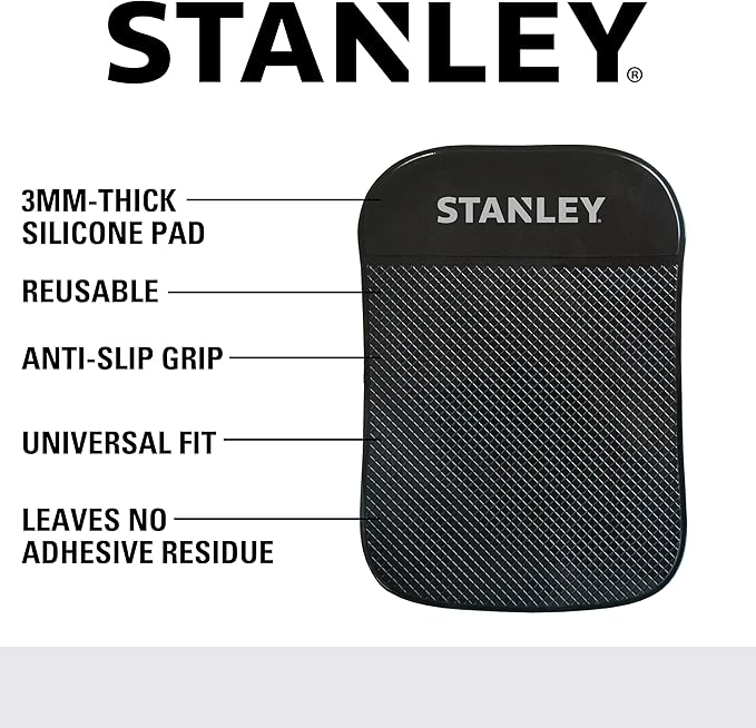 Stanley S4006 4.5" x 6.5" Extra-Strong Anti-Slip Grip Dashboard Gel Pad for Cell-Phone, Tablet, GPS, Keys or Sunglasses, Pack