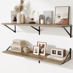 Floating Shelves for Wall,40" Wall Mounted Shelves Set of 2,Long Wood Floating Shelves,Hanging Wide Display & Storage Shelf w