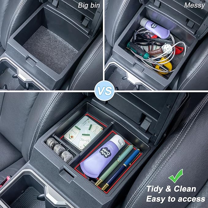 JKCOVER OEM Fit 2024 2025 2026 Tacoma Center Console Organizer Tray Compatible with 2024 2025 2026 Toyota Tacoma(4th Gen) Accessories ABS Plastic Storage Box（Patented Design）