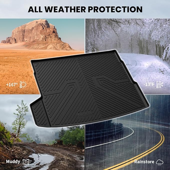 LASFIT Cargo Mat & Backrest Mats Seat Protector for BMW X3 2025 2026, Custom Fit 100% TPE All Weather Protection Car Liner for BMW X3 30 xDrive M50 xDrive Trunk Mats, Black