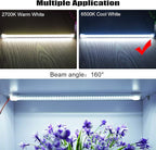 Car 12V Interior LED Light Bar 48 LEDs Strip Lights with Switch and Magnets 6500K White Light for Car Van RV Cabinet Showcase Indoor Room Home 4 PCS Extendable