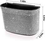eing Car Trash Can Bling Crystal Auto Storage Pockets,100% Leak Proof Car Trash Container Bin Car Garbage Bag Hanging for Backside/Gearshift/Center Console,(1 - Pack, Pure White)