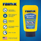 Rain-X 800001810 Headlight Restorer, Headlight Cleaner & Restoration Liquid for Hazy, Yellowed Headlights, Brings Lights Back