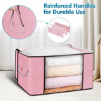Budding Joy 90L Large Storage Bags, 4 Pack Clothes Storage Bins Foldable Closet Organizer Storage Containers Storage and Orga