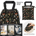 Car Trash Bag Large Hanging Can for Back of Seat, Cute Waterproof Car Garbage Bag for Vehicle, Travelling, Outdoor Cute Boho Mushroom