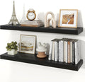 Floating Shelves for Wall, 9.3" Deep Wall Mounted Wood Shelves for Bathroom, Bedroom, Living Room, Kitchen, Hanging Shelf for