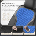 Coverado Seat Covers Full Set, Luxury Diamond Leather Car Seat Cover with Carbon Fiber Textured Design, Waterproof Car Seat P