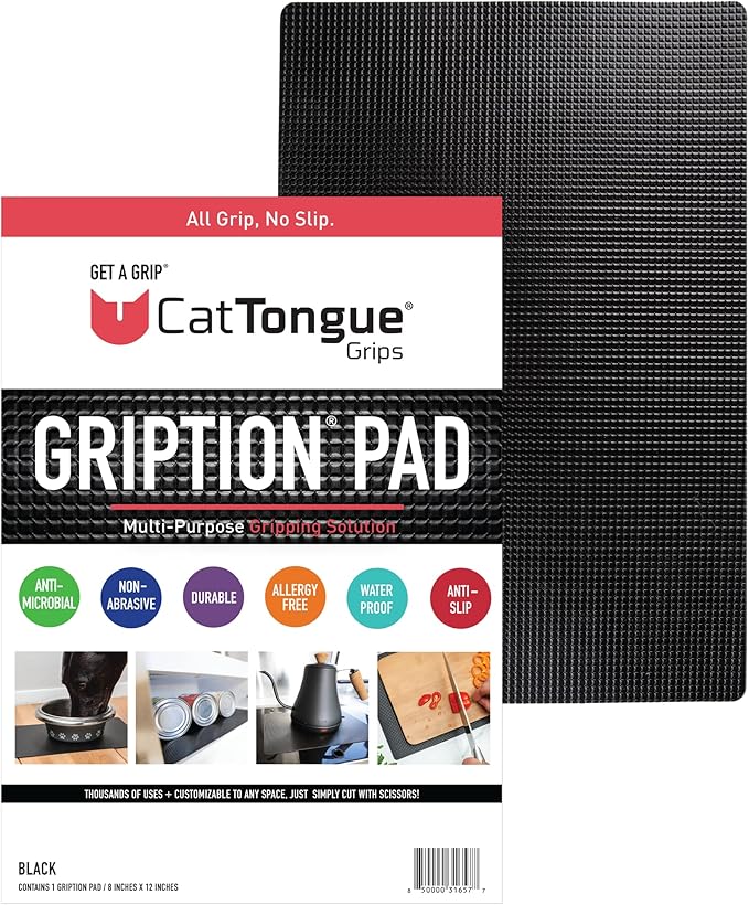 CatTongue Grips Non-Adhesive Anti-Slip Mat - Multi-Purpose Non-Slip Pad for Countertops, Desks, Tables & Workspaces - Ideal D