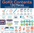 KeepGoing Travel First Aid Kit for Kids – 130 Pc. for Car, Home, Purse, Diaper Bag & Backpack with Latex-Free Bandages - Mini
