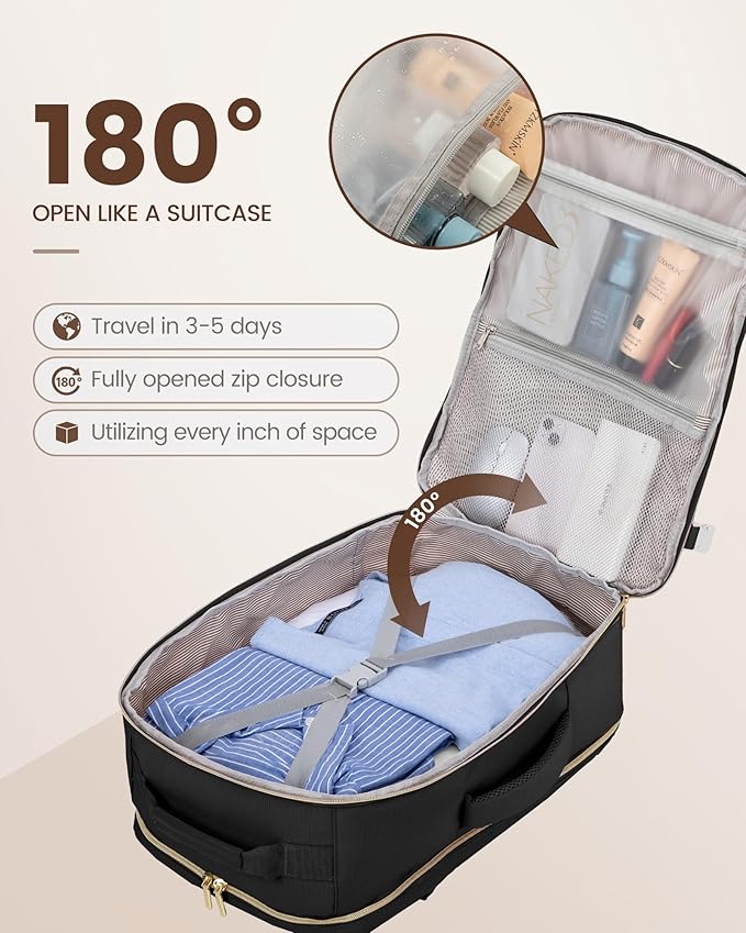 LOVEVOOK Travel Backpack for Women & Men 50L,Airline Approved Carry On Backpack Travel Essentials,TSA Carry on Luggage,Waterp