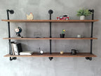 Floating Shelves for Wall Bookshelf Industrial Pipe Shelving Shelves Natural Wood Planks 60 inch Rustic Wall Shelves Hanging 