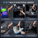 Car Vacuum Portable Cordless, 50000Pa High Power Rechargeable Dust Buster with 2 Batteries & Charger, 6-in-1 Handheld Vacuum 