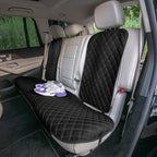 FH Group Car Seat Cushion Rear Set Black Faux Leather Automotive Seat Cushions - Universal Fit, Rear Car Seat Cushions With N