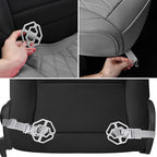 CAR PASS 2 Pack Leather Front Car Seat Covers, Bottom Seat Covers Full Wrapped with Storage Pocket, Anti-Slip Leather Seat Pr