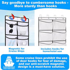 CTTZCKJ Over The Door Organizer For Cruise Ships|Magnetic Door Organizers with 14-Pocket for Cruise Ship|61"x11"|Cruise Over 
