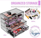 Sorbus Makeup Organizer - 4 Drawer Acrylic Make Up Organizers and Storage for Cosmetics, Jewelry, Beauty Supplies, Clear Make