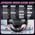 Soft Leather Steering Wheel Cover with Breathable Design and Anti-Slip Grip, Fully Compatible with Tesla, Toyota, Honda, Niss