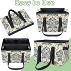 Reusable Grocery Bag, Foldable Large Shopping Tote Bag for Groceries Kitchen Picnic Car Trunk