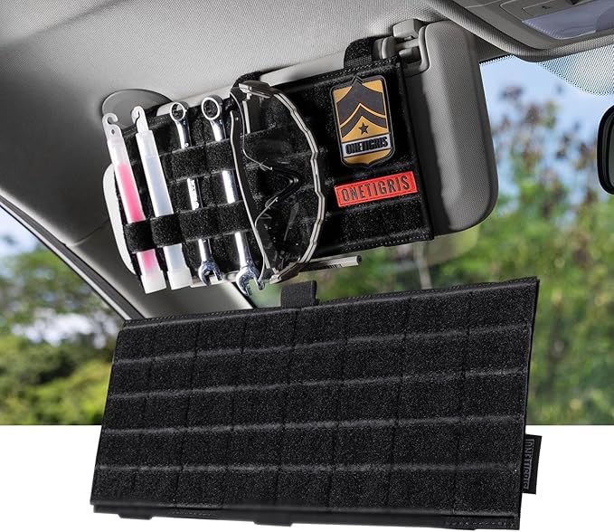 ONETIGRIS MOLLE Visor Cover Pouch with Hook-and-Loop Sealed Pocket (Black)