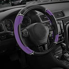 Road Comforts Leather Steering Wheel Cover - Made with PVC Leather - Anti-Slip, Universal Fit 14 1/2 inches to 15 inches - Pu