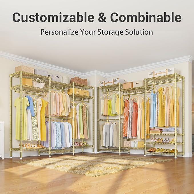 VIPEK V5 Portable Closet Wardrobe Heavy Duty Clothes Rack, Freestanding Metal Clothing Racks Custom Closet Racks with 8 Adjus