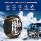 Snow Tire Chains for Car SUV Pickup Trucks, Universal Car Snow Chains, Snow Traction for Tires, Fit for Tire Width 195 205 21