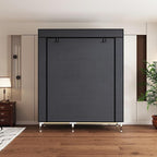 Portable Wardrobe Closet Durable and Easy to Assemble Heavy Duty Clothes Rack with Non-Woven Cover Fabric Best for Bedroom an