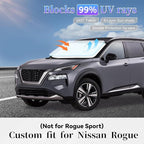 Sun Shade Sunshade for Nissan Rogue 2014-2020 Windshield Cover, 4-Layer Front Window Rogue for Shade (Not for Rogue Sport) Sun Visor 240T Retractable Shade Blocks UV Rays Car Accessories