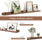 Fun Memories Picture Ledge Shelf for Wall, Floating Shelves Set of 4, 36 Inch Long Nursery Book Shelves for Toys Storage, Kid