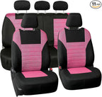 FH Group Automotive Car Seat Covers Full Set Premium 3D Air Mesh Front Seat Covers, Airbag Compatible & Split Bench Cover Uni