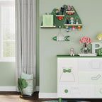 Green Mountain Tonie Shelf - Wall Mounted Tonies Shelves for Toniebox, Magnetic Wood Display Floating Shelves for 8-14 Tonie 