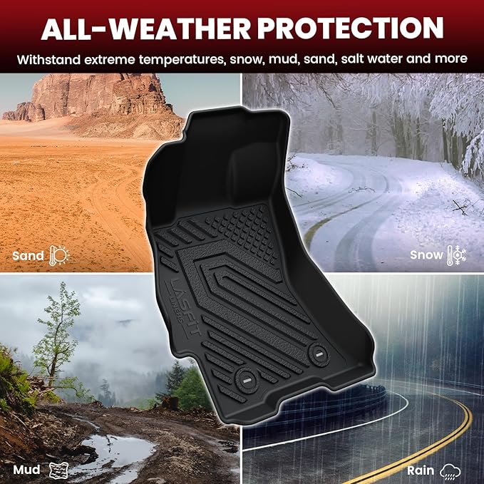 LASFIT Floor Mats & Cargo Mat Fits for Subaru Outback 2015-2019, All Weather TPE Custom Fit Easy Clean Durable No-Curling Car Accessories for Outback 2019-2015 Floor Liners & Trunk Liner, Black
