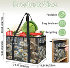 Reusable Grocery Bags Heavy Duty Shopping Bags Foldable Large Tote Bags with Long Handles & Hard Bottom