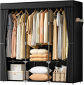 Neatrays Wardrobe Closet，Portable Closets for Hanging Clothes,Free Standing Clothes Rack with Cover & 3 Hanging rods & 6 Stor