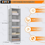 5-Shelf Hanging Storage Closet Organizer, Linen Rv Storage and Organization for Wardrobe, Inside, Camper Accessories, Nursery