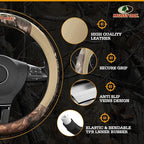Mossy Oak Full Camo Steering Wheel Cover - Made from Premium Leather, Universal Fit for 14 1/2 to 15 inches - Official Licens
