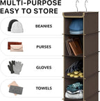 Simple Houseware 10 Shelves Hanging Shoes Organizer Holder for Closet, Brown