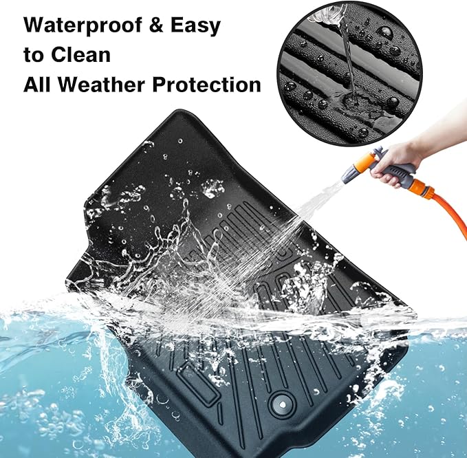 Powerty Floor Mats for 2021-2025 2026 Jeep Grand Cherokee L 6 Seats Accessories All Weather Floor Liner 3D TPE 3rd Row Floor Mat Heavy-Duty Floor Liners