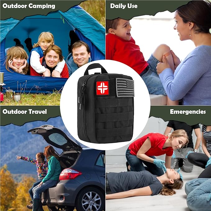 320 PCS Survival Kits First Aid Kit, Gifts for Men Christmas Him Dad, Survival Gear and Equipment with Tactical Molle Pouch f